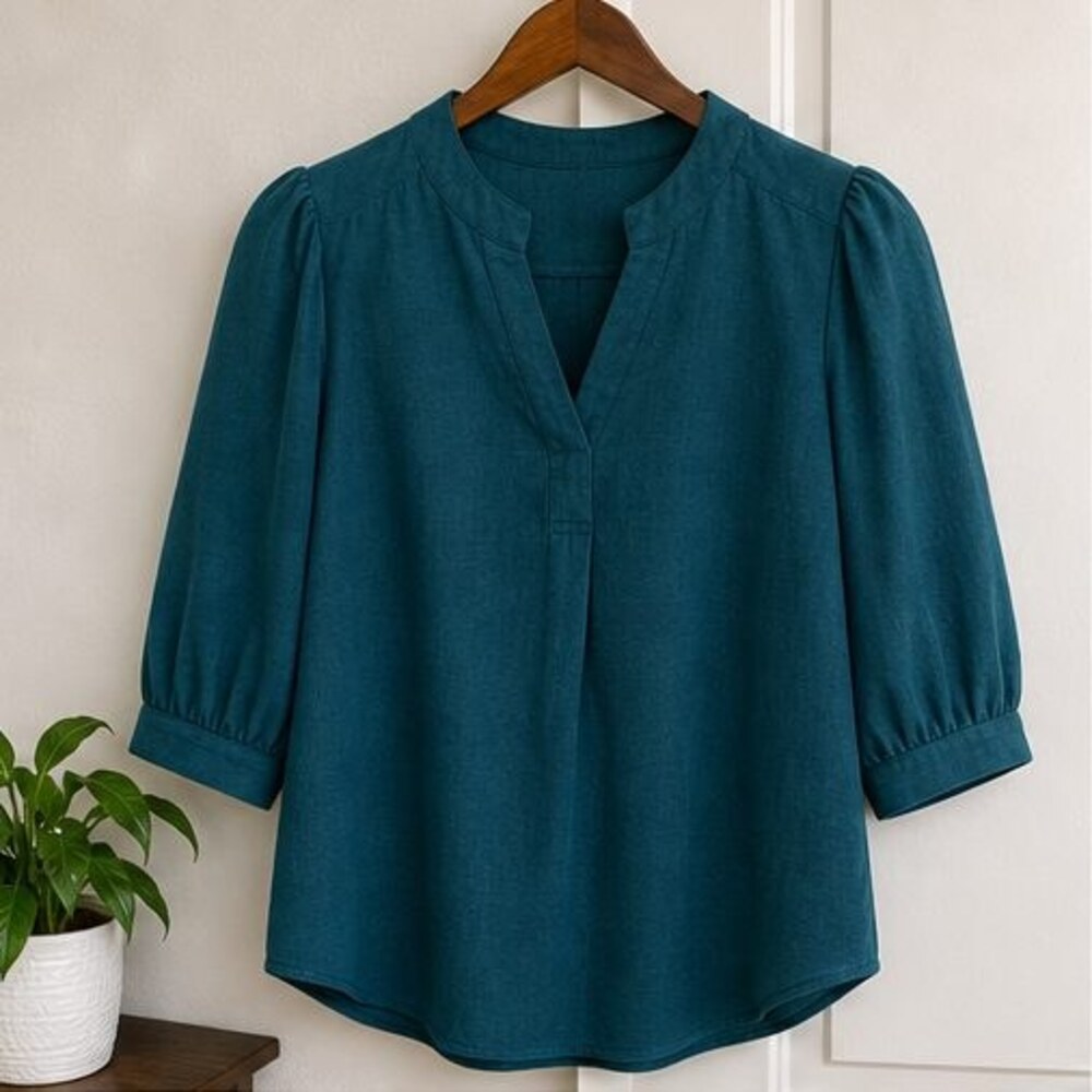 Teal Puff Sleeve Top